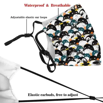 Chubby Pingvin Vzorec Srčkan Design, Proti Prahu Filter Stroj Masko Otroci Pingvini Živali Debel Kawaii Srčkan Vzorec Pingvin