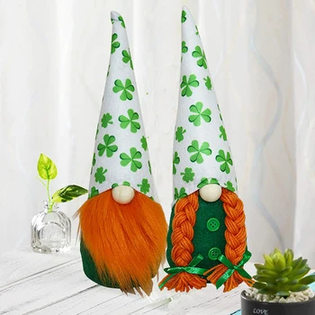 Clovers Brezosebna Gnome Lutka Vesel Saint Patrick ' s Day Dekor Za Dom Tabela Okraski St. Patricks Darilo Irski Stranka Dobave
