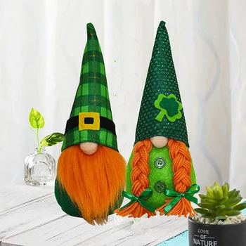 Clovers Brezosebna Gnome Lutka Vesel Saint Patrick ' s Day Dekor Za Dom Tabela Okraski St. Patricks Darilo Irski Stranka Dobave