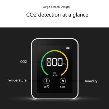Co2 Merilnik Co2 Detektor Senzorja za Koncentriranje Plina Vsebina Barvni Zaslon TFT Inteligentni Zraka Tester Kakovost Zraka Monitor 400-5000 PPM
