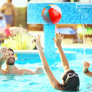 Coogam Napihljiva Žoga za Plažo Klasičnih Rainbow Barva za Rojstni dan Pool Party Uslug Poletje Vode Igrača Zabavna Igra Beachball Igre za Otroke