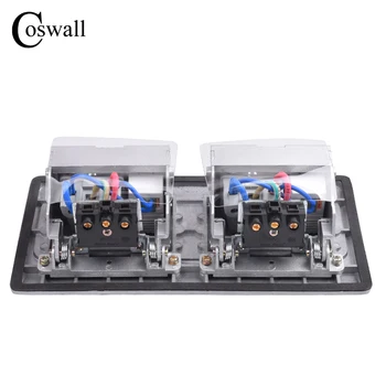 COSWALL Vsi Aluminijasti Plošči Pop Up Talne Vtičnice 15A NAS Tajska Standard Moč Dvojna Vtičnica Z 2 Polnjenje prek kabla USB Port