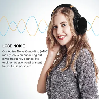 COWIN E8 Aktivni šumov, Slušalke z Mikrofonom Hi-Fi Globok Bas Brezžične Slušalke Nad Uho za Stereo Slušalke