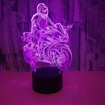 Creative 3d Motociklistična Led namizne Svetilke Dekoracijo Posameznih Tabela Namizno Svetilko ob Postelji Spalnica 3d Noč Razsvetljavo 8234