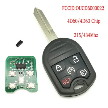 Datong Svetovni Avto Daljinski Ključ Za Ford Explorer Flex Taurus FCCID OUCD6000022 315/434 Mhz 4D63 Chip Smart Auto Replace Prazen Ključ