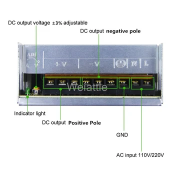 DC 42V 12A 500W LED Luči Pasu Voznika Preklopno Napajanje 110V 220V AC Stalne Napetosti Transformatorja Spremljanje CCTV CNC
