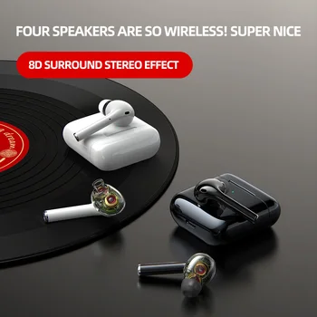 Ddot tws brezžične slušalke s 4 zvočnik bluetooth slušalke stereo slušalke šport čepkov s polnjenjem primeru fone de ouvido