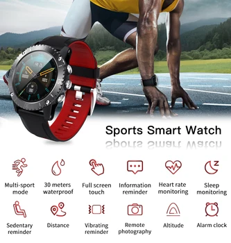 Deelife Smartwatch Moških Pametno Gledati 2020 za Človeka, Plavanje 30 Metrov vodoodporna Kompas Povezan Android, IOS Šport Ure 2153