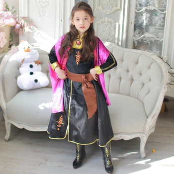 Dekleta Elsa Dress Snow Queen 2 Halloween Carnival Princesa Kostum Za Otroka Elza Anna Obleko Gor Fantasia Infantil Fancy Stranka Obleko