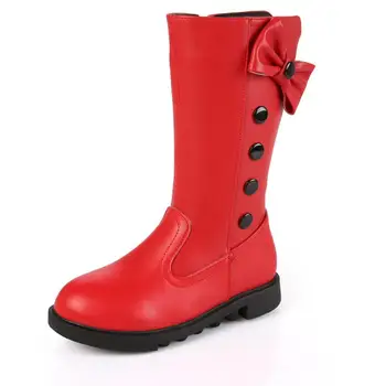 Dekliški škornji zimski otroški otroška obutev krzno sneg škornji lok plišastih warmthfashionable čevlji (majhne/velike dekleta)