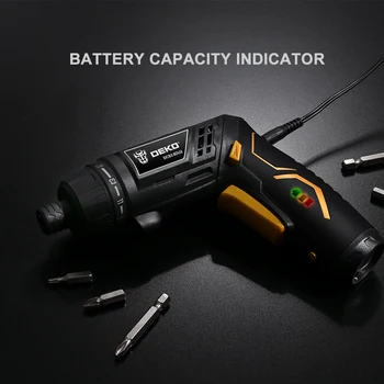 DEKO DCS3.6DU2 Akumulatorski Električni Izvijač DIY Gospodinjstvo baterije za ponovno Polnjenje Izvijač z Twistable Ročaj z LED Luči