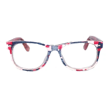 Demin Kvadratnih Ženske Očala za moške eyeglass Okvirji Camo moških očala Polni Platišča Acetat Moda Recept za Očala Roza Rumena