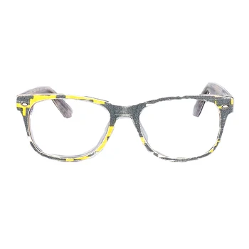 Demin Kvadratnih Ženske Očala za moške eyeglass Okvirji Camo moških očala Polni Platišča Acetat Moda Recept za Očala Roza Rumena