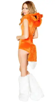 Design Halloween Živali Cosplay Fox Kostum Ženske Krznen Jumpsuit