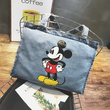 Disney Mickey Mouse Risanka, Velike Zmogljivosti, Varovanec kavboj torba lady torbici ženske, nakupovanje, Prosti čas vrečko Moda ulica