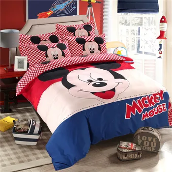 Disney mickey risanka posteljnina nabor rjuhe kritje posteljo stanja blazino primerih 4pcs posteljnina nabor