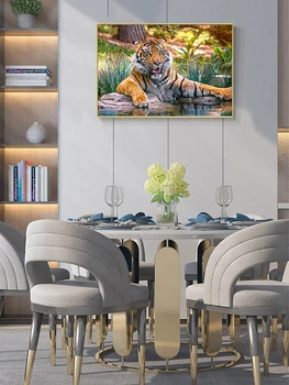 DIY Tiger 5D Diamond Slikarstvo Celoten Krog Vaja Cheetah Diamond Vezenje Navzkrižno Šiv Živali Nosorogovo Art Dekor Doma Darilo