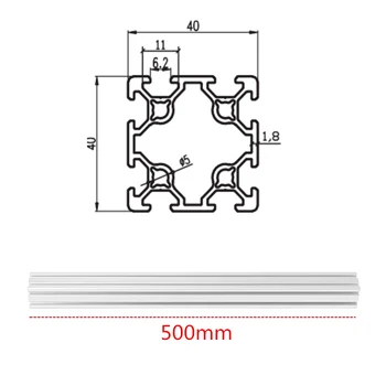 Dolžina 500mm 4040 Dvojni T-Reža za Aluminijasti Profili Ekstrudiranje Okvir, ki Temelji na leto 2020 Za CNC 3D Tiskalniki Plazme Laserji