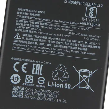 DORAYMI Original 5020mAh BN55 Telefon Baterija za Xiaomi Redmi Opomba 9S Note9s Zamenjava Bateria