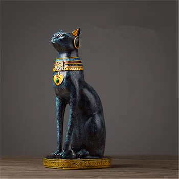 Egiptovski Srečen Mačka Obrti Kip Doma Dekor Sodobne Baster Boginja Bog Faraon Figur Kiparstvo Dekor Tabela Okraski Darilo M5228 1533
