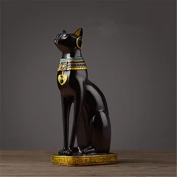 Egiptovski Srečen Mačka Obrti Kip Doma Dekor Sodobne Baster Boginja Bog Faraon Figur Kiparstvo Dekor Tabela Okraski Darilo M5228