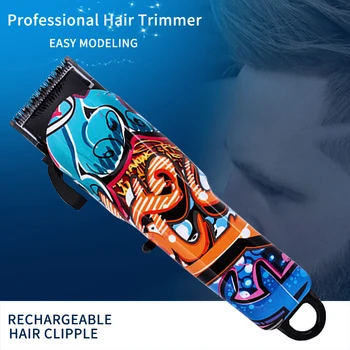 Električni Pisane Lase Clipper Strokovno Moški Ponovno Polnjenje Risanka Hair Trimmer Frizuro Prenosni Stroj Za Rezanje Brado Brivnik