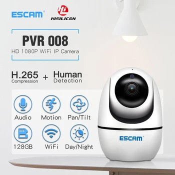 ESCAM PVR008 H. 265 Auto Tracking PTZ Pan/Strešnik Kamera 2MP HD 1080P Brezžična Nočno Vizijo IP Kamere 7884