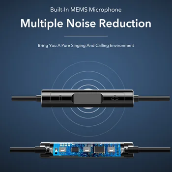 ESR Žične slušalke Za Xiaomi iPhone Samsung HD Super Bass Zmanjšanje Hrupa, 3,5 mm in-ear Slušalke Čepkov Z Mikrofonom Slušalke