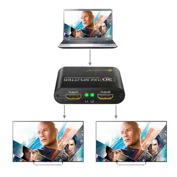 ESYNiC 2 Način HDMI Splitter Ojačevalnik 1 Vhod 2 Izhodno Stikalo Polje Pesta 1x2 HDMI Splitter Za HDTV/PS3 1080P 3D