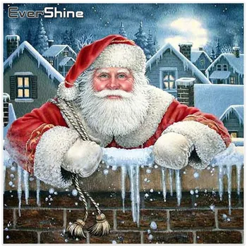 EverShine Diamond Mozaik Santa Claus Sliko Nosorogovo Diamond Slikarstvo Celoten Krog Božič Vezenje Barve Z Diamanti
