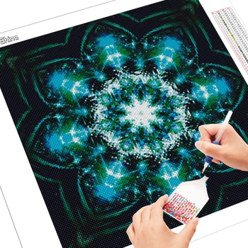 EverShine DIY Diamond Slikarstvo Celoten Kvadratni Mandala Navzkrižno Šiv Diamond Vezenje Cvetja, Okrasnih Umetnosti Doma Dekoracijo