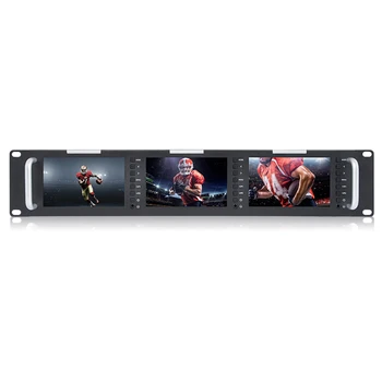 Feelworld T51 Trojno 5 Palčni 2RU LCD 3G-SDI, HDMI Vhod, Izhod Rack Mount Monitor Oddaja Ravni Kakovosti Zaslona