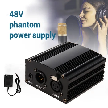 FGCLSY 48V Fantomsko Napajanje za BM 800 Kondenzatorskega Mikrofona, Fantomsko Napajanje Z XLR Kabel AC ADAPTER