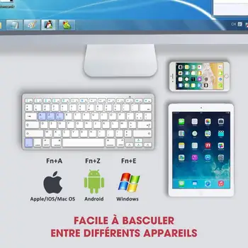 Francoski znak Tipkovnico Bluetooth, lahki Prenosni Slim Brezžični Tipkovnici clavier za iPad, iPhone iOS, Android, Windows Smart TV