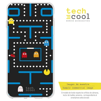 FunnyTech®Silikonsko Ohišje za Xiaomi Redmi Opomba 9 Pro l Pac-Man vers.1 modra v ozadju