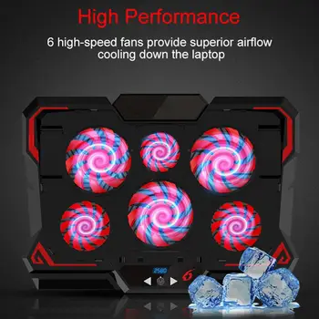 Gaming Laptop Hladilnik Nastavljiv 2 Vrata USB 6 Navijači Notebook Cooling Pad Stojalo