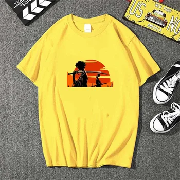 Grafiti Japonski anime Samurai Nova Bombaža moška T-shirt Kratek Rokav Dihanje Tee Shirt Klasične Tiskane Vrhovi OverSize