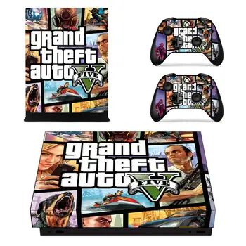 Grand Theft Auto GTA5 Polno Kritje Kože Konzolo in Krmilnik Nalepke Nalepke za Xbox One X Kože Nalepke Vinyl