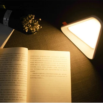 Gravity Sensor Flip Lučka Ustvarjalne Triple-Stisnjena namizne Svetilke, USB Polnjenje Noč Svetlobe Spalnica Postelji Luči,Topla Svetloba