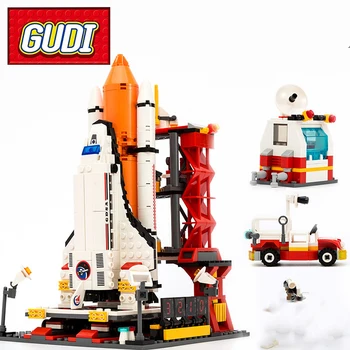 GUDI 8815 Mesto Spaceport Space Shuttle Gradnik Določa 679pcs Space Center DIY Opeke Izobraževalne Klasične Igrače Za Otroke