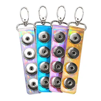Gumb keychains za sublimacija Laser reflektor usnje ključnih verige nakit za ženske, prenos toplote prazno potrošni material 4styles
