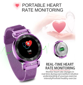 H2 plus Luksuzni Šport Pametno Gledati Ženske Nepremočljiva Dame moda Smartwatch Srčni utrip Fitnes Tracker za Android IOS Telefon 28378