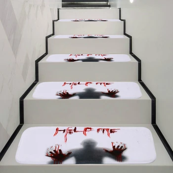 Halloween Krvi Roko Stopnice Preprogo Protektorji Za Sani-Odporne Grozo Preproga Stopnice Tekalne plasti Mat 70x22cm