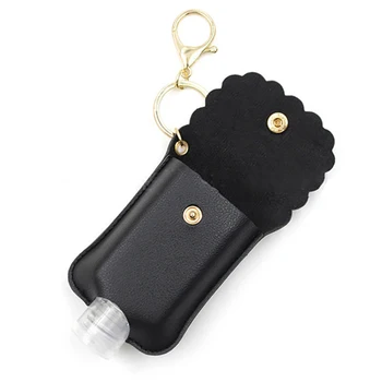 Hand Sanitizer Nosilec PU Usnje Prenosni Keychain Primeru obeskov Roza Kaki Potovanja na Prostem Ključnih Verige Z 60ml za enkratno uporabo Steklenice