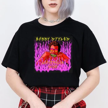 Harry Styles Merch Barvi Tiskanja Ženske Plus Velikost majice Lubenica Sladkor Letnik Vrhovi Gothic T Shirt 90. letih Grunge Estetske Vrh 518