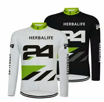 HERBALIFE 24 Kolesarski Dresi Oblačila z Dolgimi Rokavi Šport Celotno Potovanje Mondiale Kolesa