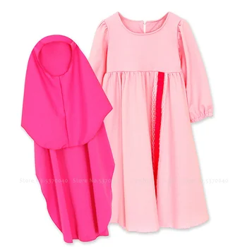 Hidžab Obleko za Dekle, Tradicionalna Muslimanska Molitev tam kaftan Islamska Oblačila Otroci Abaya Ženske Turčija Indija arabski Otroci Šal Kape