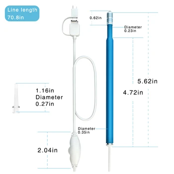 High Definition Visual Uho Žlico Čiščenje Endoskop 3-v-1 USB Uho Čiščenje Z Mini Kamero Uho Orodje za Čiščenje