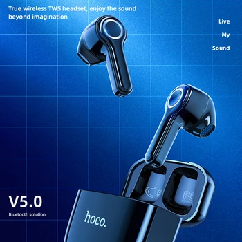 HOCO Novo TWS Brezžične Bluetooth Slušalke 5.0 Intelligent Touch Kontrole Brezžične Slušalke Stereo Šport Slušalke za iphone 12Pro