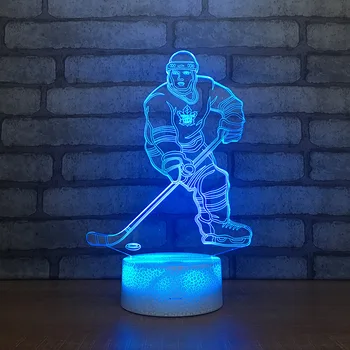 Hokej LED RGB Noč Svetlobe 7 Sprememba Barve Desk Svetlobe 072 Akcijska Figura, PVC Otroci Igrače Brinquedos Božično Darilo